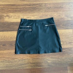 Topshop black mini leather skirt